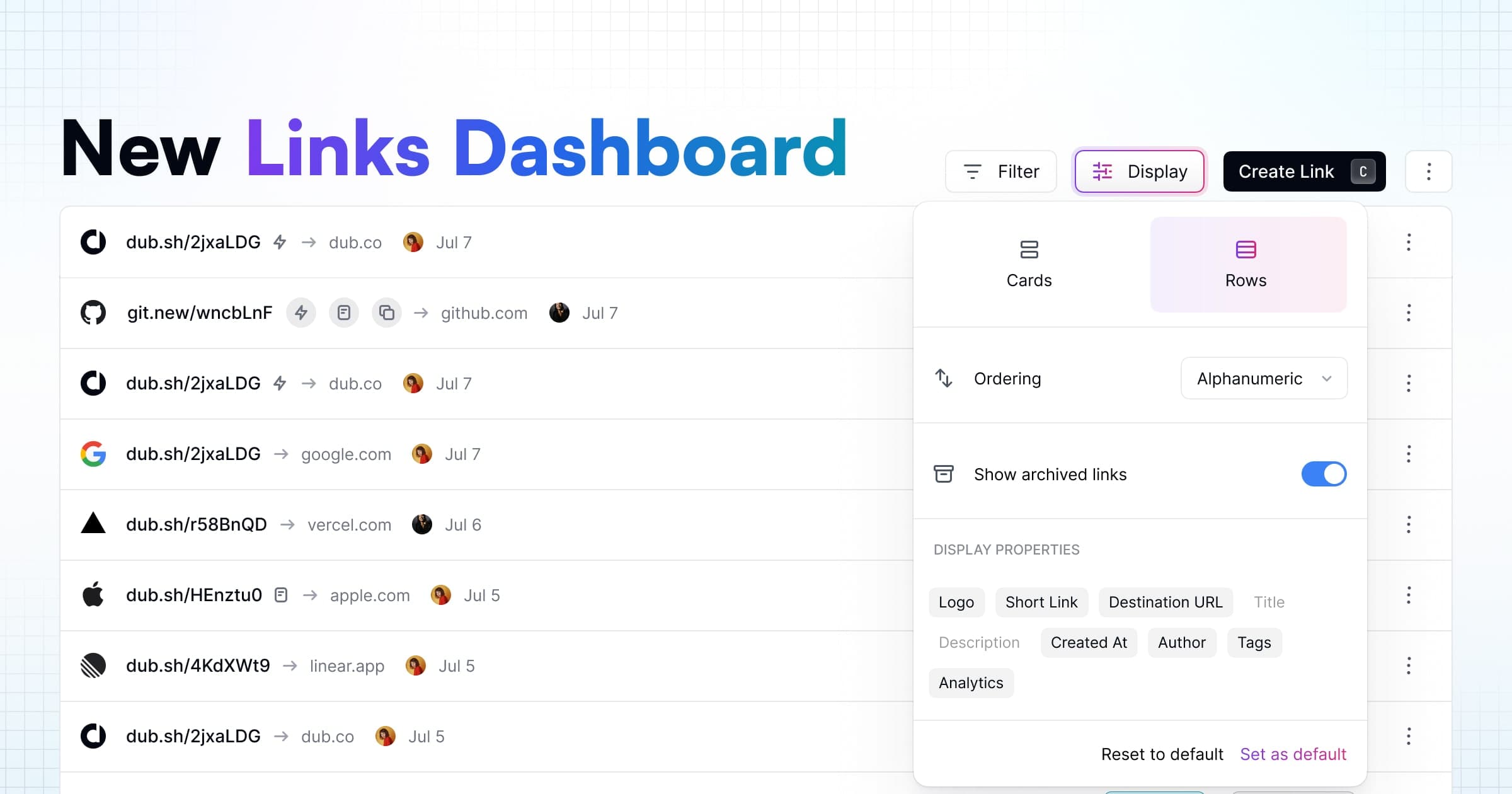 Introducing the new Dub links dashboard